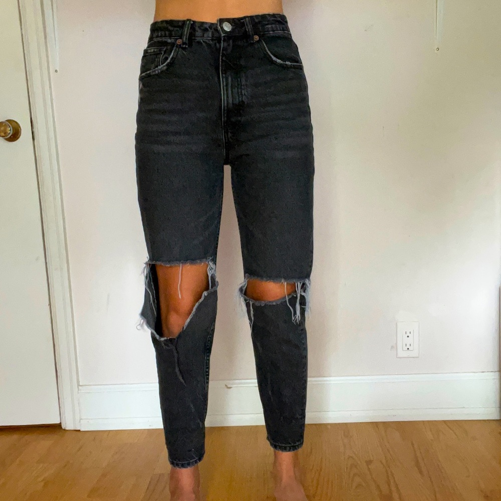 ZARA Black ripped jeans